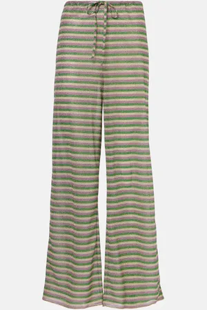 Oseree Oséree Pantalones anchos de lamé a rayas