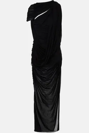MUGLER Vestido largo de jersey drapeado