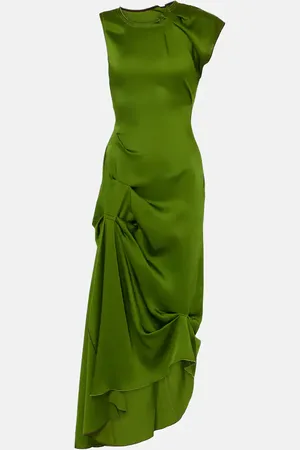 Victoria Beckham Vestido midi de satén asimétrico