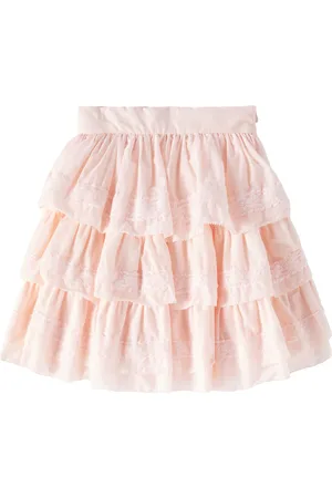 Petite Amalie Falda de algodón a capas con encaje