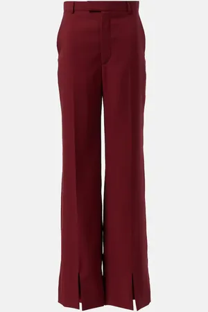 Gucci Pantalones rectos de lana de tiro bajo