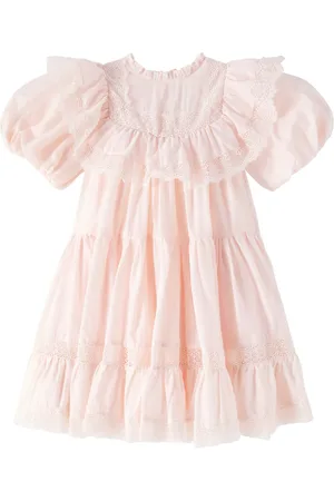 Petite Amalie Vestido de algodón con ribete de encaje