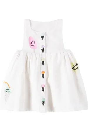 Stella McCartney Bebé - vestido de lino y algodón estampado
