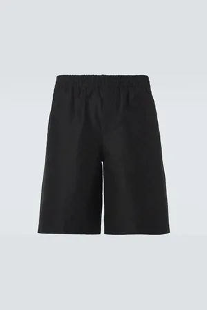 Gucci Shorts de faya de algodón y seda con GG
