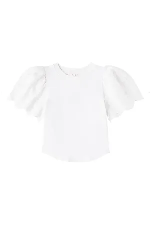 Petite Amalie Camiseta de algodón bordada