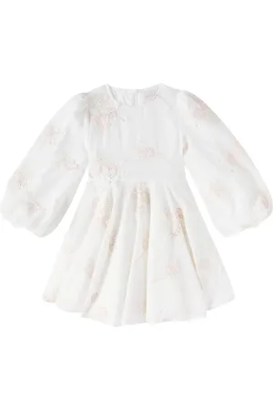 Petite Amalie Vestido de algodón con manga abullonada