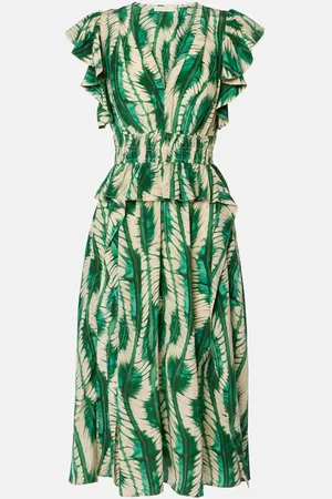 ULLA JOHNSON Vestido midi Brielle en crepé de china