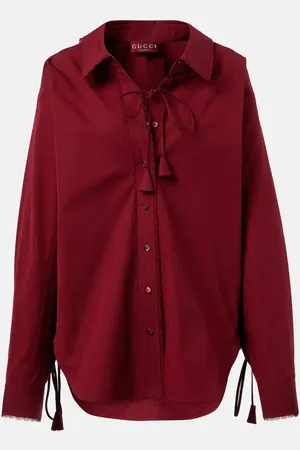 Gucci Camisa de popelín de algodón con encaje