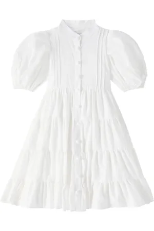 Petite Amalie Vestido de gasa de algodón con aplique