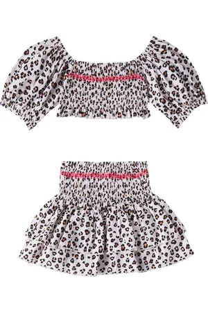 MONNALISA Set de top y falda de algodón estampado