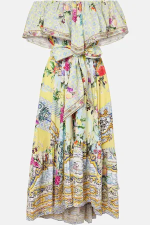 Camilla Vestido midi Flor Fantástica de algodón