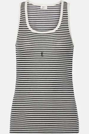 Saint Laurent Tank top Cassandre en jersey de algodón