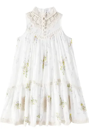 Petite Amalie Vestido Doily de gasa de algodón floral