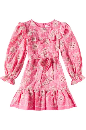 PATACHOU Vestido de gasa de algodón bordado