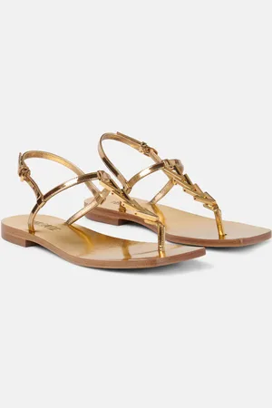 VERSACE Sandalias de piel metalizada