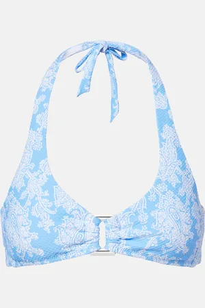 Heidi Klein Top de bikini paisley con escote halter
