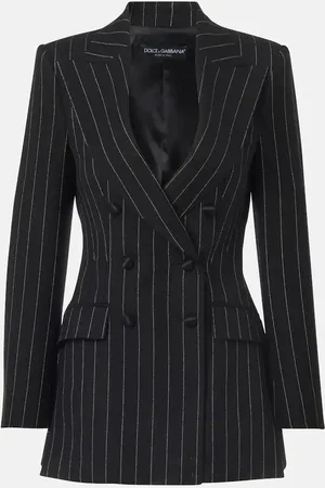 Dolce & Gabbana Blazer cruzado de lana con raya diplomática