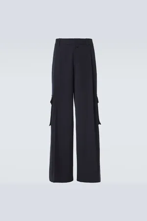 DRIES VAN NOTEN Pantalones cargo de lana de tiro alto