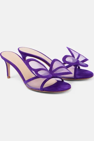 Gianvito Rossi Mules Butterfly 70 de malla y ante