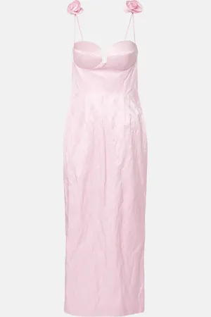 MAGDA BUTRYM Vestido bustier en mezcla de algodón con aplique