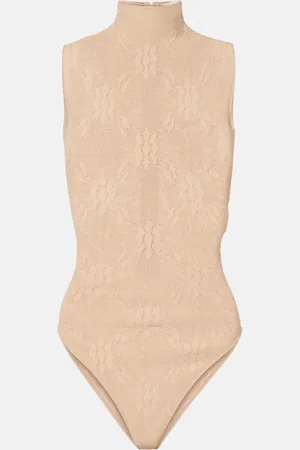 Victoria Beckham Body de encaje con cuello alto