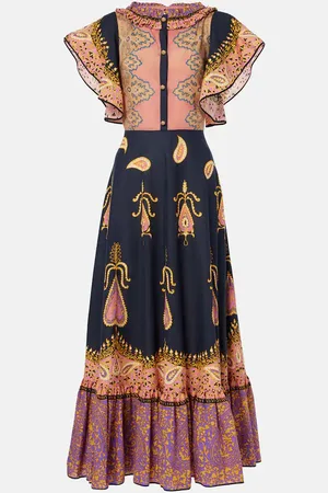 VALENTINO Vestido largo de muselina con paisley