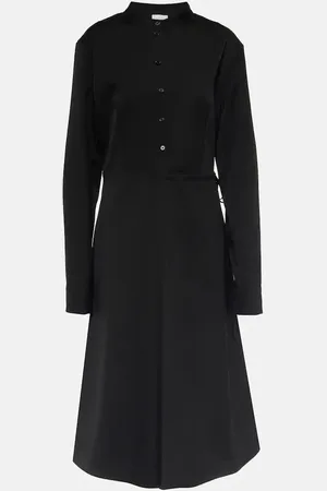 Jil Sander Vestido camisero de lana virgen