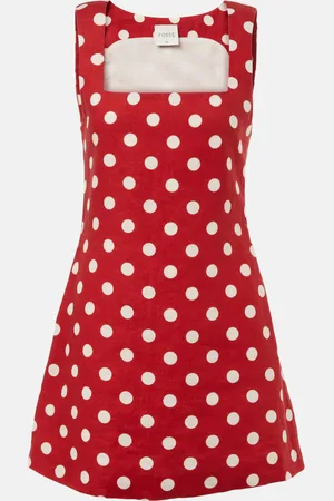 POSSE Vestido corto Alice de lino con lunares