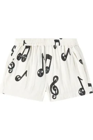 Mini Rodini Shorts Note en muselina de algodón