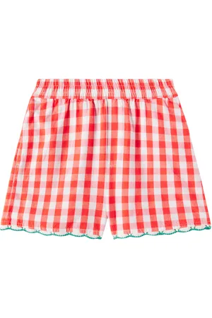 Stella McCartney Shorts de algodón a cuadros con croché