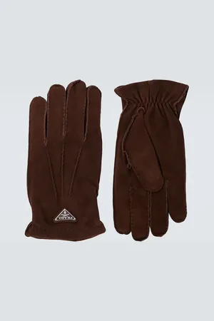Prada Guantes de ante con logo