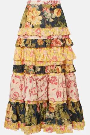 VALENTINO Falda larga de muselina de algodón con patchwork