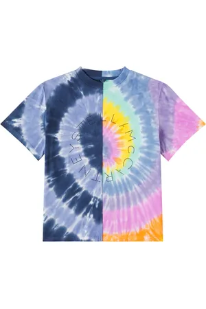 Stella McCartney Camiseta de algodón tie-dye con logo