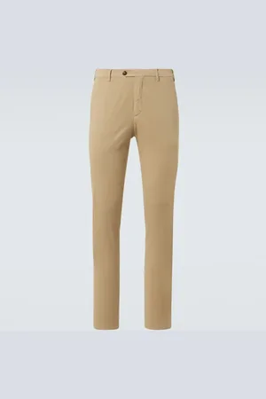 CANALI Pantalones chinos en sarga de algodón