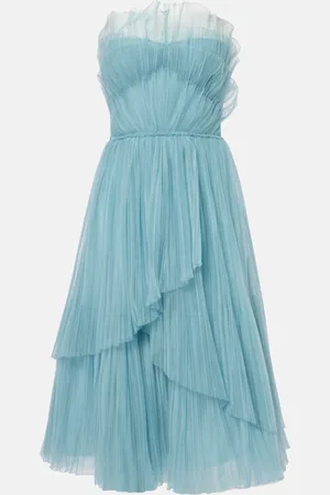 Costarellos Vestido de cóctel Dorea de tul plisado