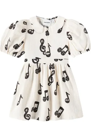 Mini Rodini Vestido Notes de muselina de algodón