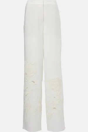 Dorothee Schumacher Pantalones anchos Embroidered Beauty de lino