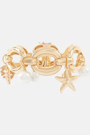 Self-Portrait Pulsera chapada en oro con perlas sintéticas
