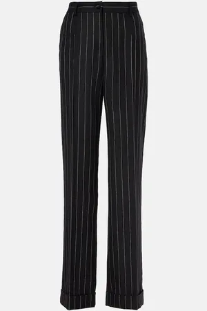 Dolce & Gabbana Pantalones rectos de lana con raya diplomática