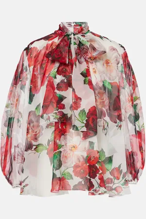 Dolce & Gabbana Blusa en gasa de seda floral