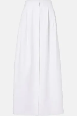 Max Mara Falda larga de gabardina en mezcla de algodón