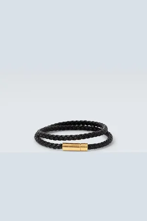 Tom Ford Pulsera de piel trenzada con logo