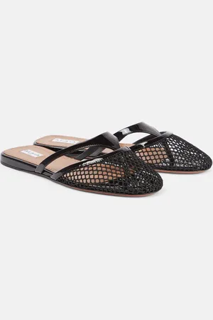 Alaïa Alaïa Mules Infradito de red con piel
