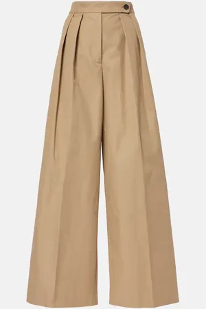 DRIES VAN NOTEN Pantalones anchos de sarga de tiro bajo