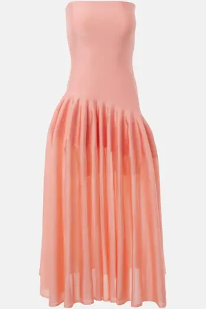 Alaïa Alaïa Vestido largo plisado sin tirantes