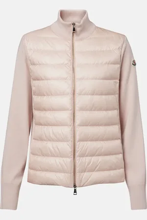 Moncler Cárdigan de lana con paneles de plumas
