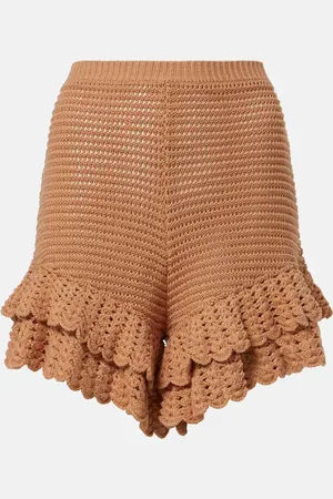 Chloé Chloé Shorts de croché de algodón con volantes