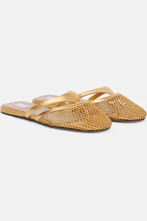 Alaïa Alaïa Mules Infradito de piel y malla