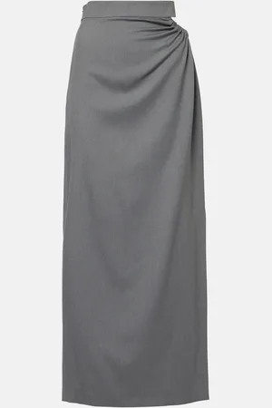 Max Mara Falda larga de lana y seda