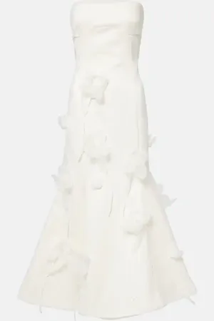 ROTATE Vestido midi de novia con aplique floral